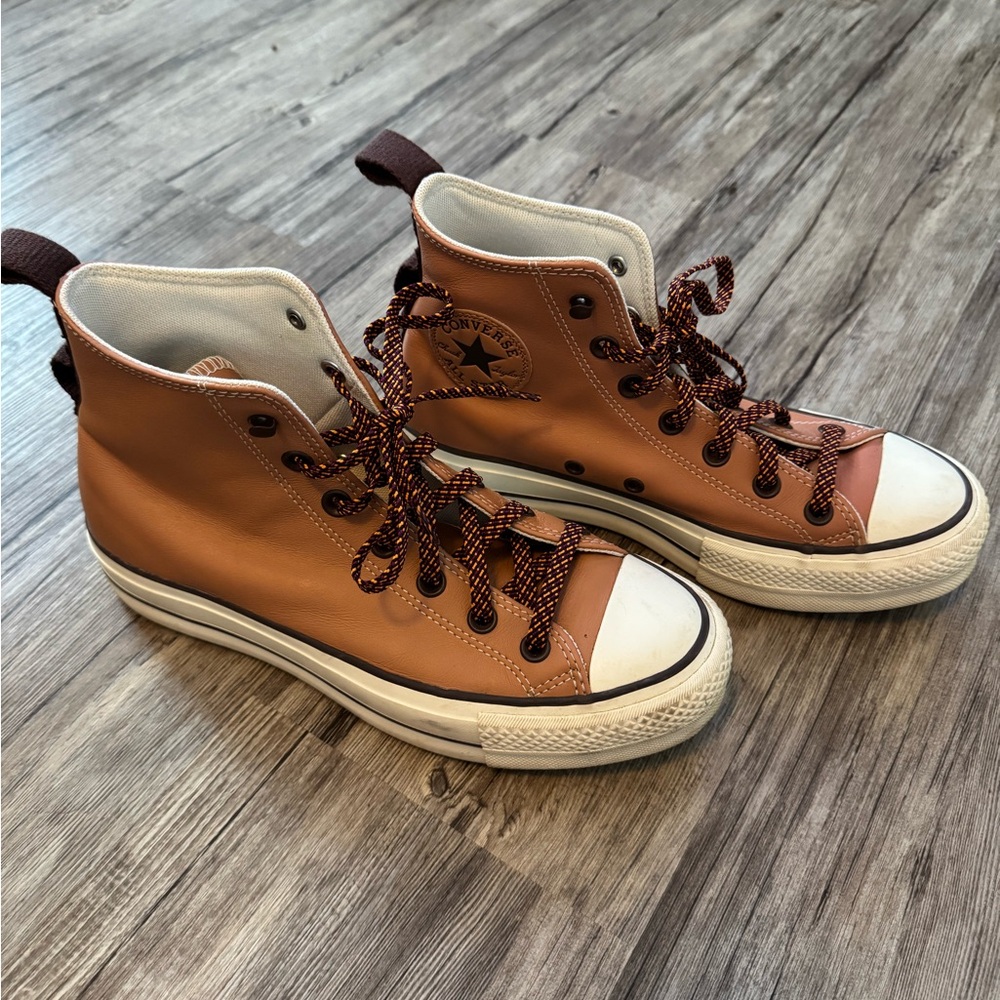 Converse High-Tops in Tan and White
